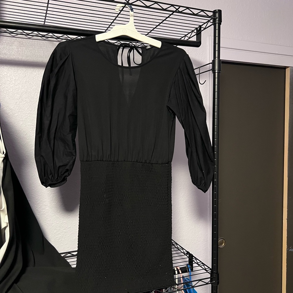 Zara Black Long Sleeve Dress